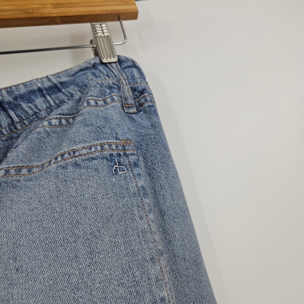 Rag & Bone Miramar Wide Leg Pants Blue Terry Denim Print Pull On Pockets Size S - Picture 10 of 11